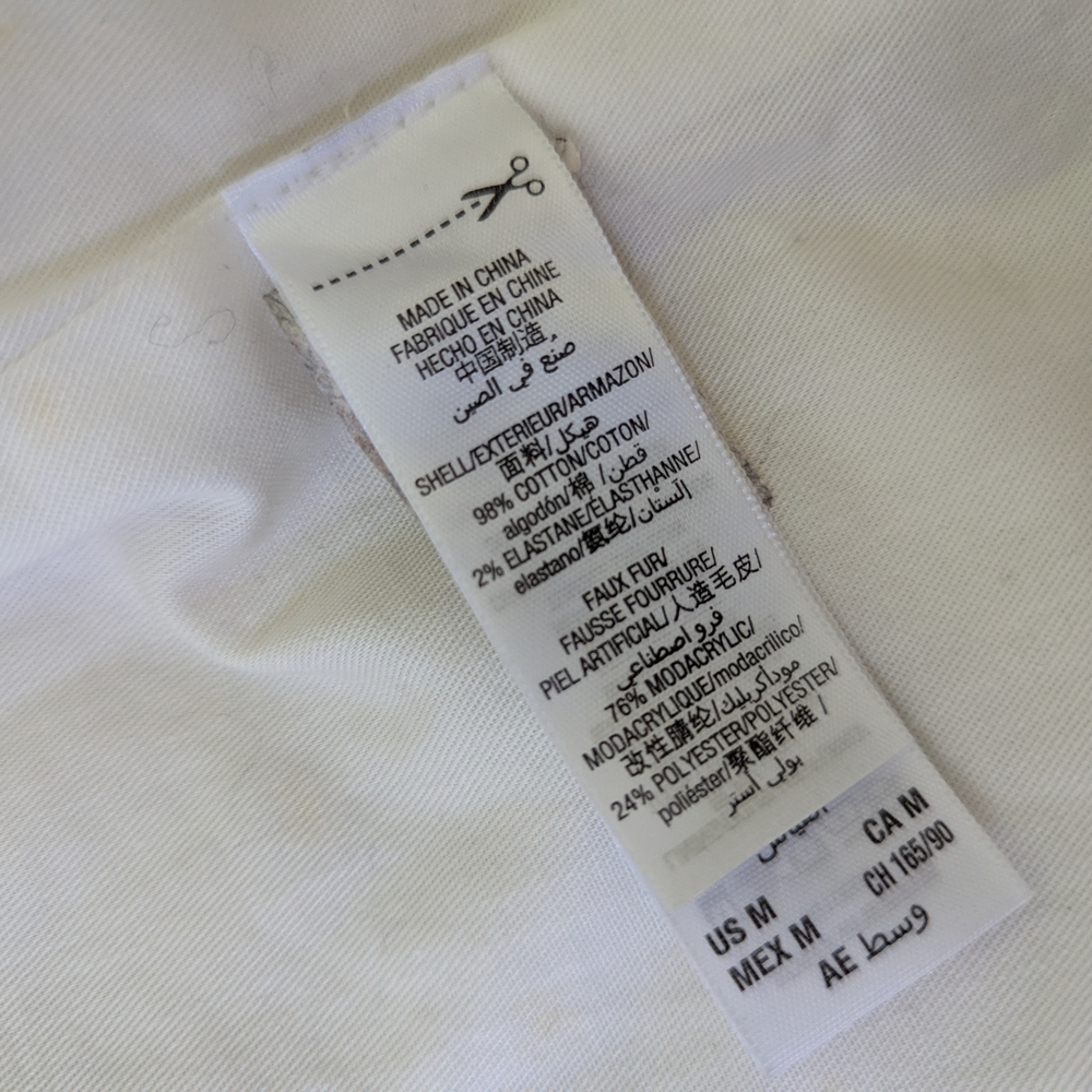 Juicy Couture Black label Medium Sherpa‎ White Bomber Jacket Gold Zipper - Picture 8 of 16